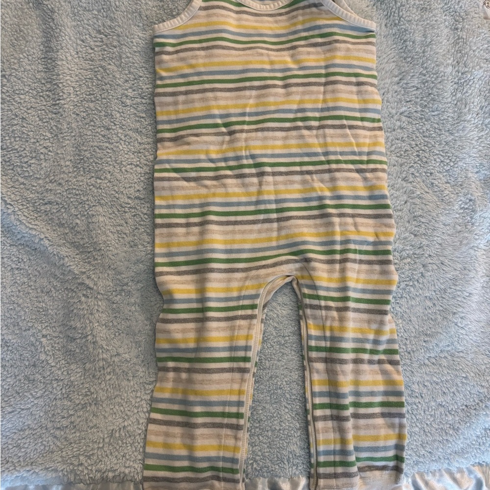 Hanna Andersson Striped One Piece - Yellow, Green, Gray